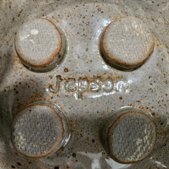 Jepson Handmade Pottery Plate 7" Textured Fruit Motif Studio Art Dish - Picture 3 of 3